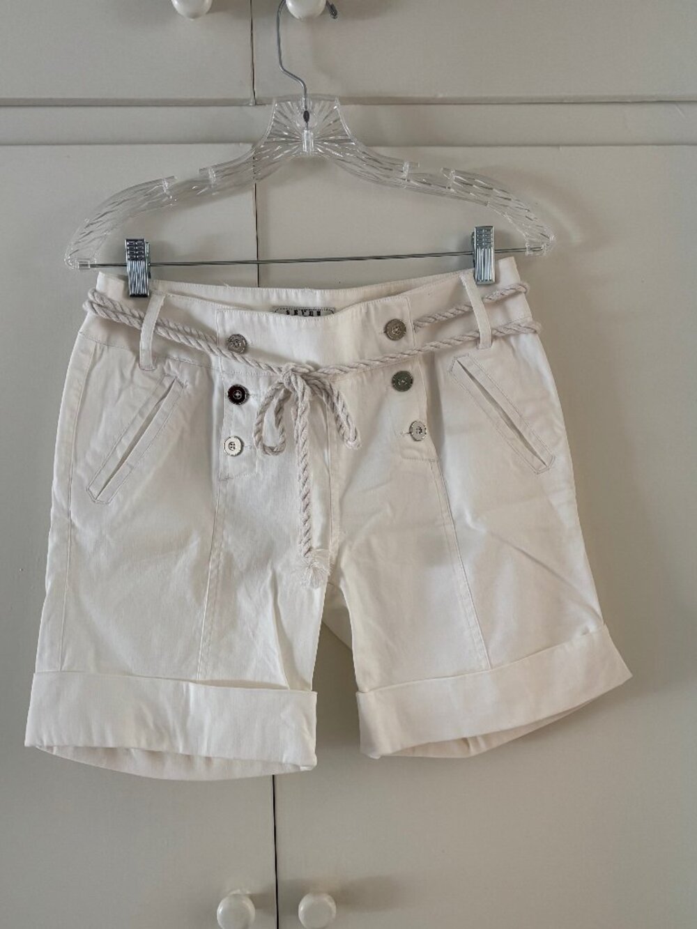 7 For All Mankind White Sailor Shorts
